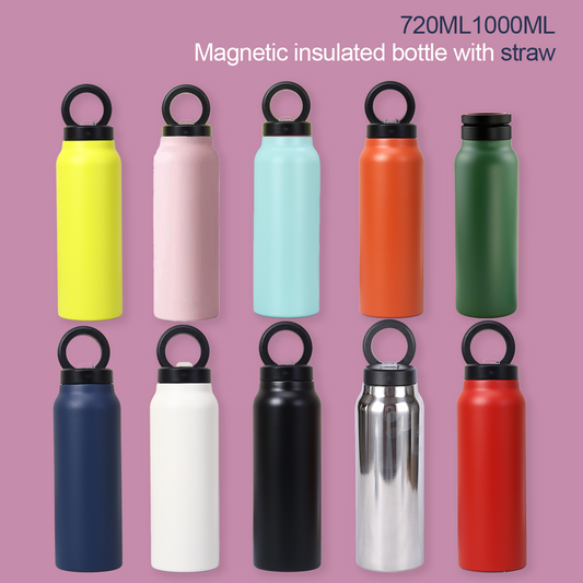 Personalized Magsafe Water Bottle with Phone Holder 720ML 1000ML 24oz 32oz Magnetic Stainless Steel Customiszd Thermal Flask